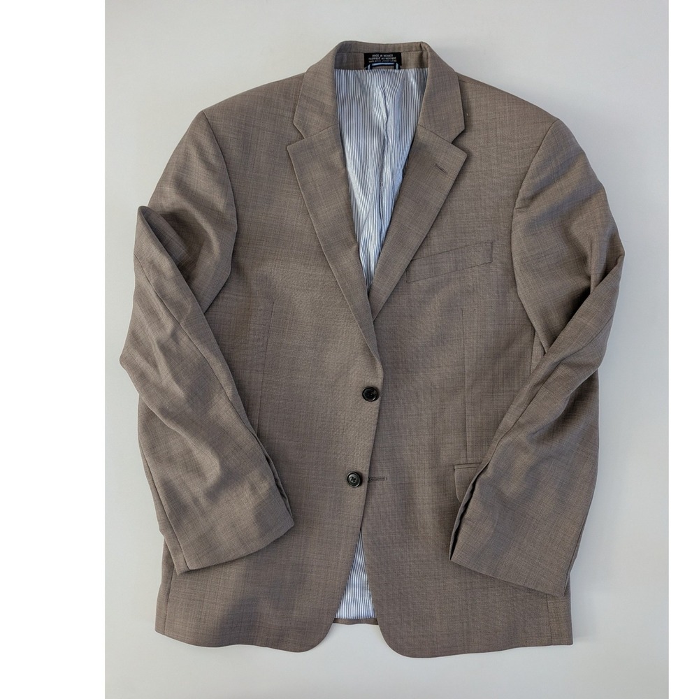 Tommy Hilfiger Mens Tan 100% Worsted Wool 2 Button Blazer Sport Coat Size 40S